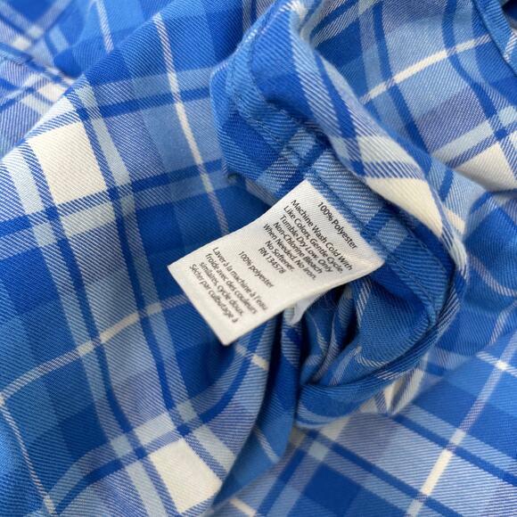 Vineyard Vines Performance XL Blue Plaid Long Sleeve Button Up L/S Flannel Shirt - Picture 4 of 6